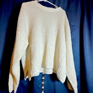 Plus size waffle sweater